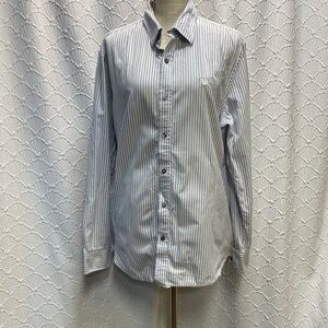 American Eagle Outfitters size XL Men's Blue and White Striped Shirt Vintage Fit